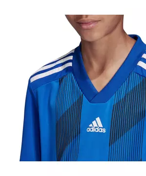 adidas Boy's Striped 19 Soccer Blue Jersey - Hibbett | City Gear